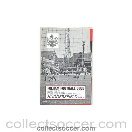 1972 - Fulham v Huddersfield programme 16/09/1972 - Collect Soccer