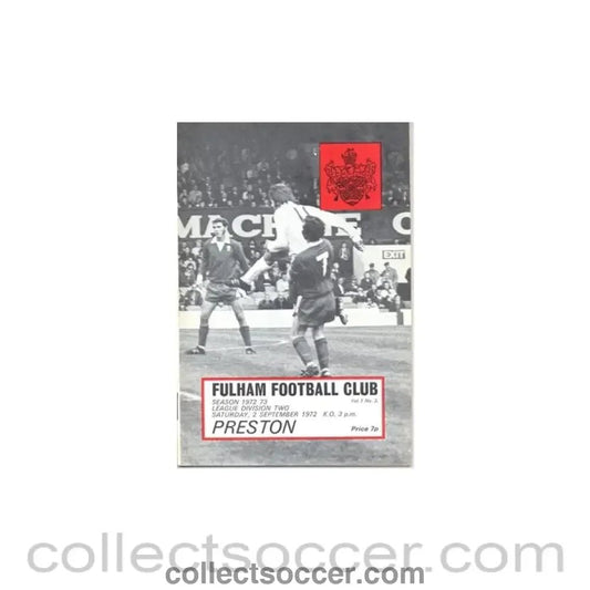 1972 - Fulham v Preston programme 02/09/1972 - Collect Soccer