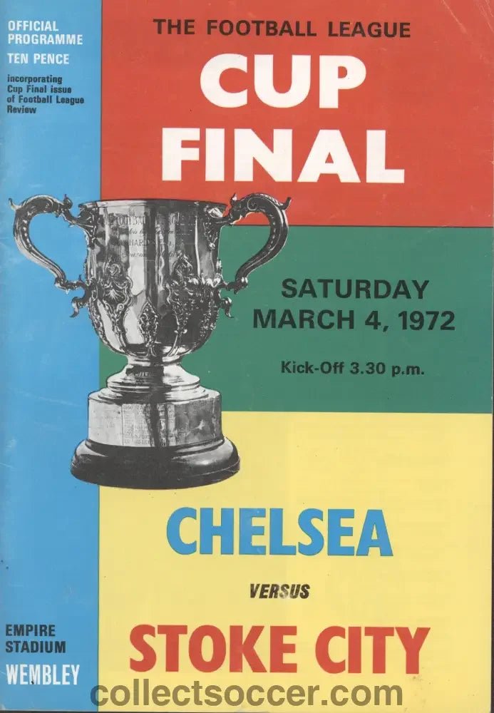 1972 League Cup Final Programme Chelsea v Stoke City - Collect Soccer
