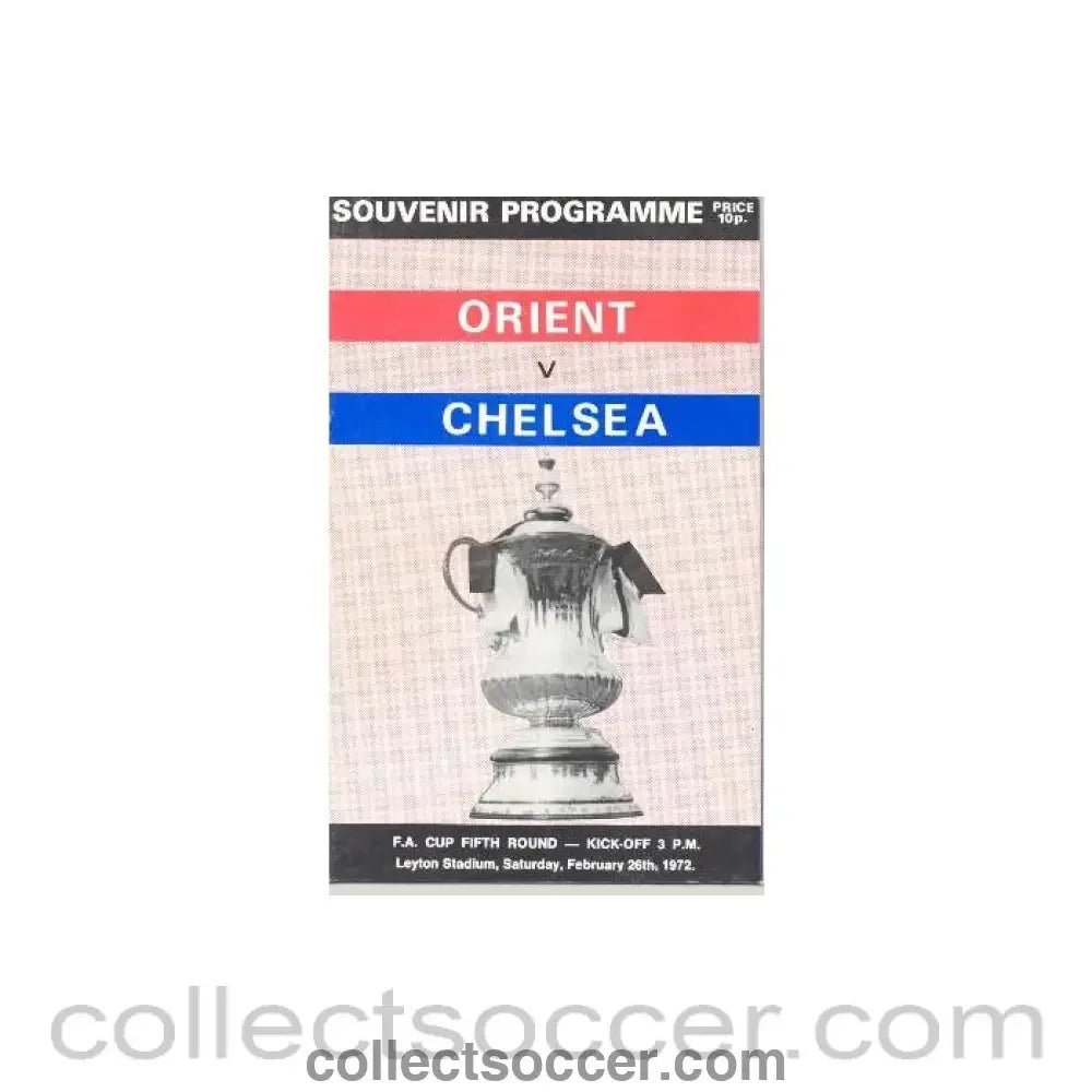 1972 - Leyton Orient vChelsea official programme 26/02/1972 - Collect Soccer