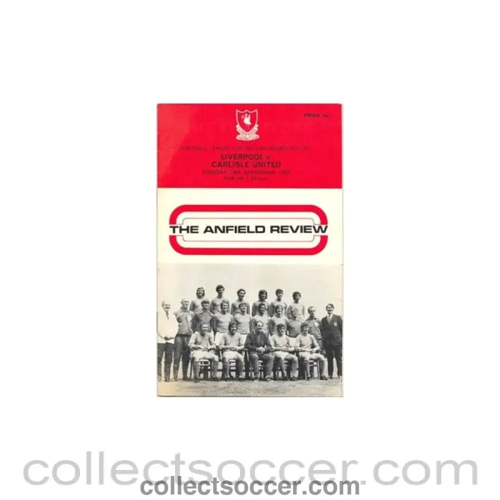 1972 - Liverpool v Carlisle United official programme 19/09/1972 - Collect Soccer