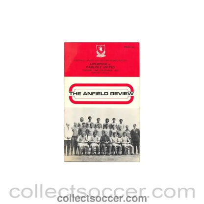 1972 - Liverpool v Carlisle United official programme 19/09/1972 - Collect Soccer