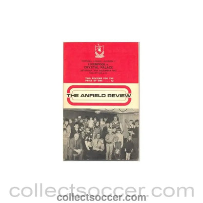 1972 - Liverpool v Crystal Palace official programme 30/12/1972 - Collect Soccer