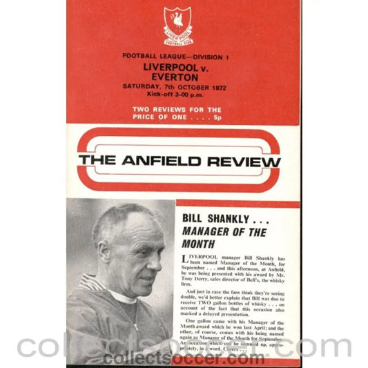 1972 - Liverpool v Everton Programme 7/10/1972 - Collect Soccer