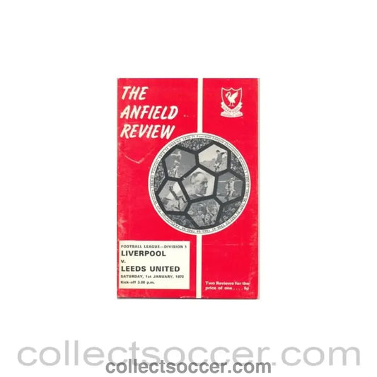 1972 - Liverpool v Leeds United official programme 01/01/1972 - Collect Soccer