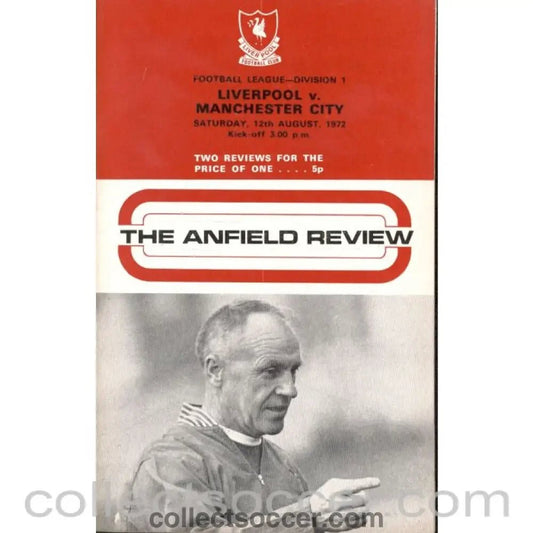 1972 - Liverpool V Manchester City Programme 12/08/1972 - Collect Soccer