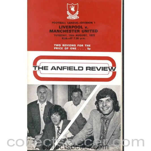 1972 - Liverpool v Manchester United Programme 15/08/1972 - Collect Soccer
