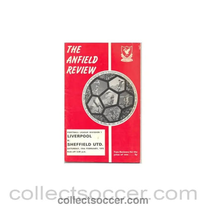 1972 - Liverpool v Sheffield United official programme 19/02/1972 - Collect Soccer