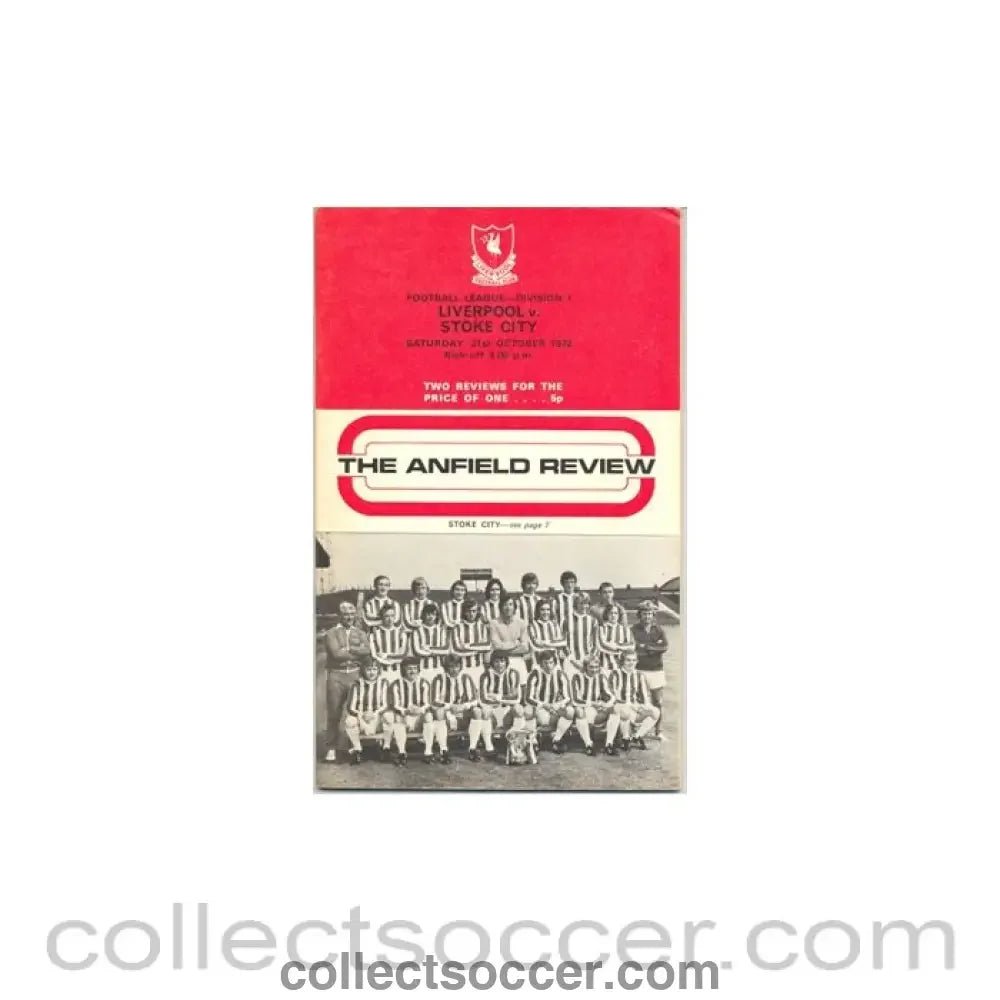 1972 - Liverpool v Stoke City official programme 21/10/1972 - Collect Soccer