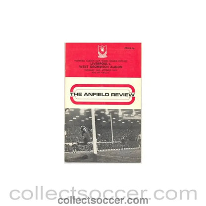 1972 - Liverpool v West Bromwich Albion official programme 10/10/1972 - Collect Soccer