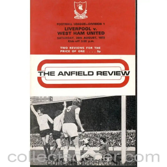 1972 - Liverpool v West Ham United 26/08/1972 Programme - Collect Soccer