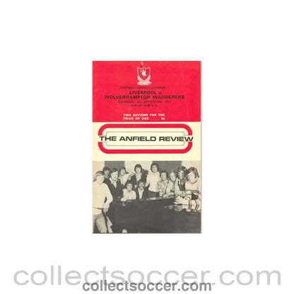 1972 - Liverpool v Wolverhampton Wanderers official programme 09/09/1972 - Collect Soccer