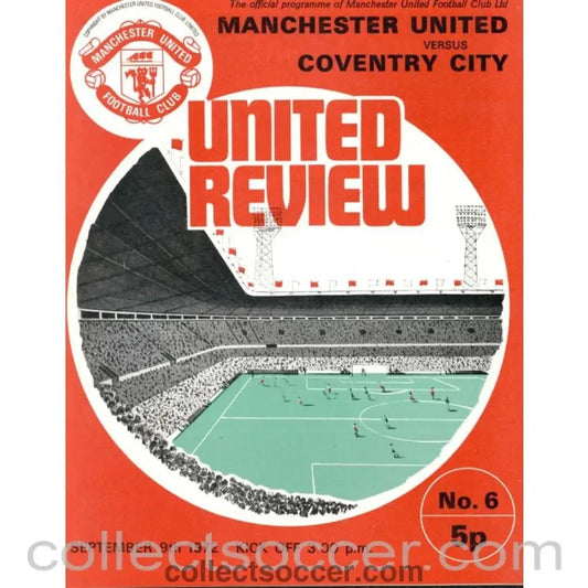 1972 - Manchester United v Coventry City programme 9/9/1972 - Collect Soccer