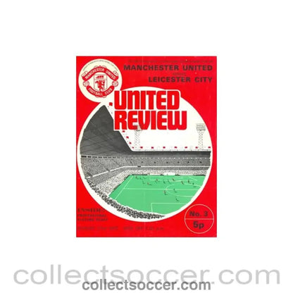 1972 - Manchester United v Leicester City official programme 23/08/1972 token cut - Collect Soccer