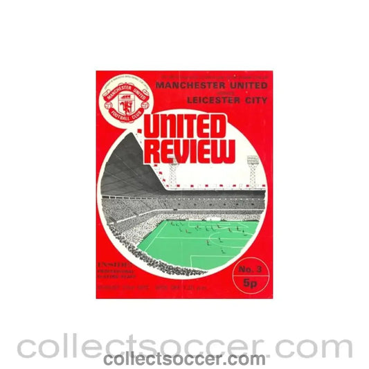 1972 - Manchester United v Leicester City official programme 23/08/1972 token cut - Collect Soccer
