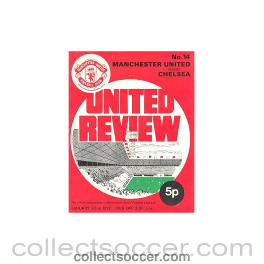 1972 - Manchester United vChelsea official programme 22/01/1972