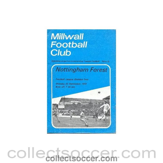 1972 - Millwall v Nottingham Forest official programme 25/09/1972 Football League - Collect Soccer