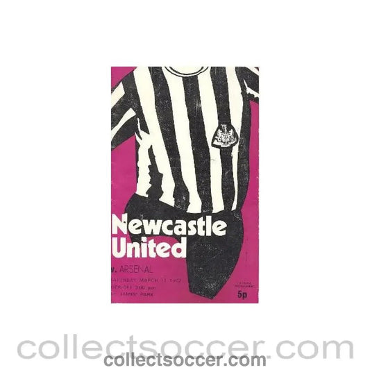 1972 - Newcastle United v Arsenal official programme 11/03/1972 - Collect Soccer