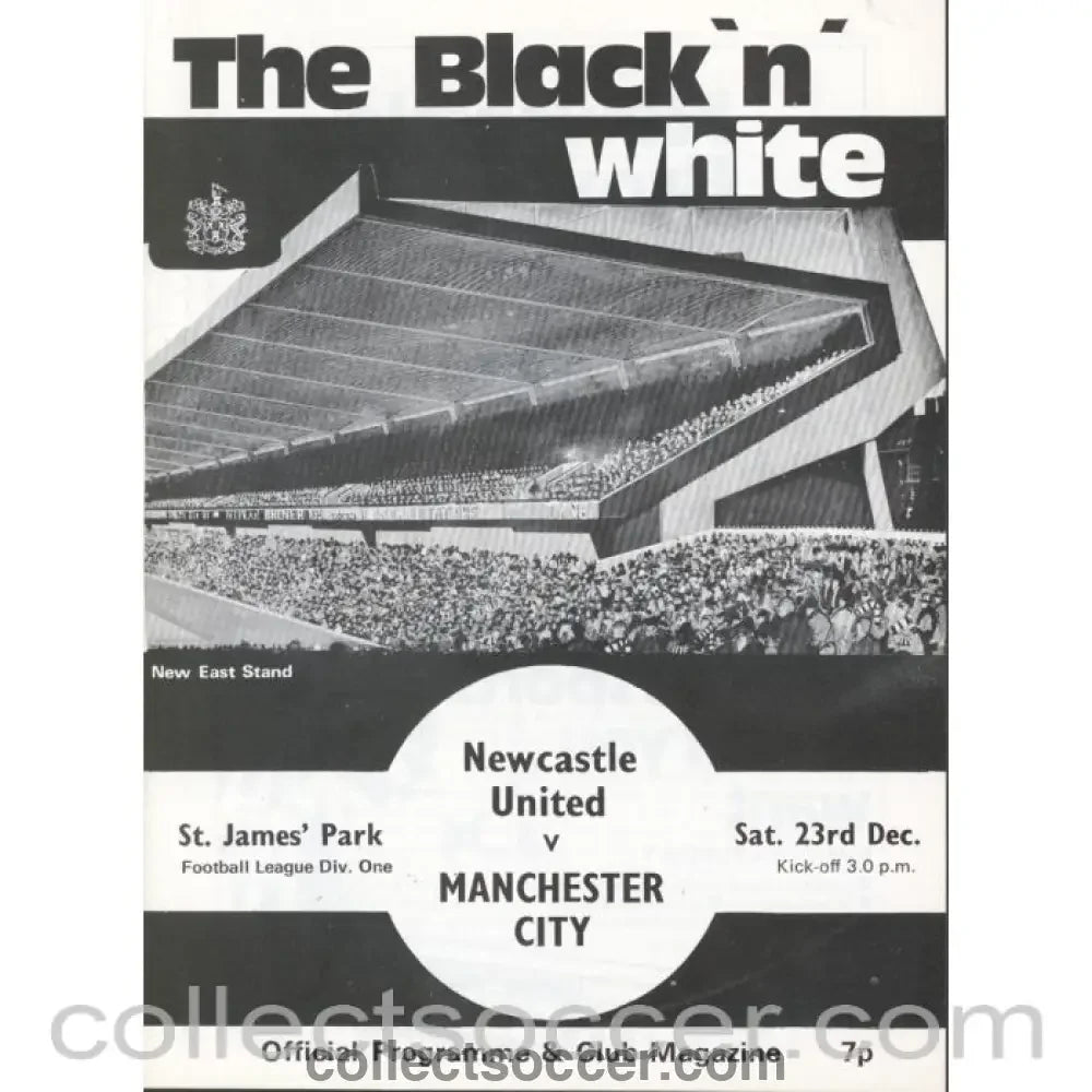 1972 - Newcastle United v Manchester City Programme 23/12/1972 - Collect Soccer