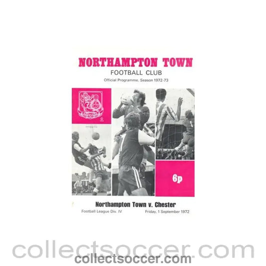 1972 - Northampton Town v Chester official programme 01/09/1972 Football League - Collect Soccer
