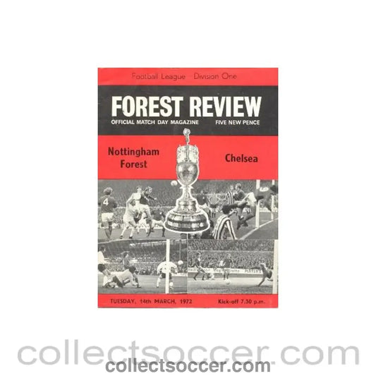 1972 - Nottingham Forest vChelsea official programme 14/03/1972