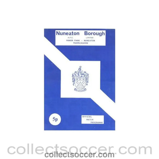 1972 - Nuneaton Borough v Wimbledon official programme 14/08/1972 - Collect Soccer