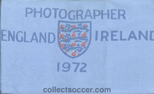 1972 Rare Photographers Armband from the England v Northern Ireland match