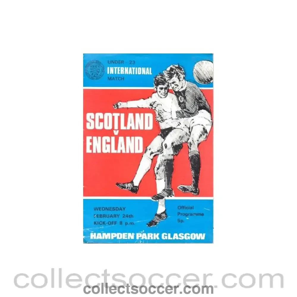 1972 Scotland v England Under-23 International Match official programme 24/02/1972