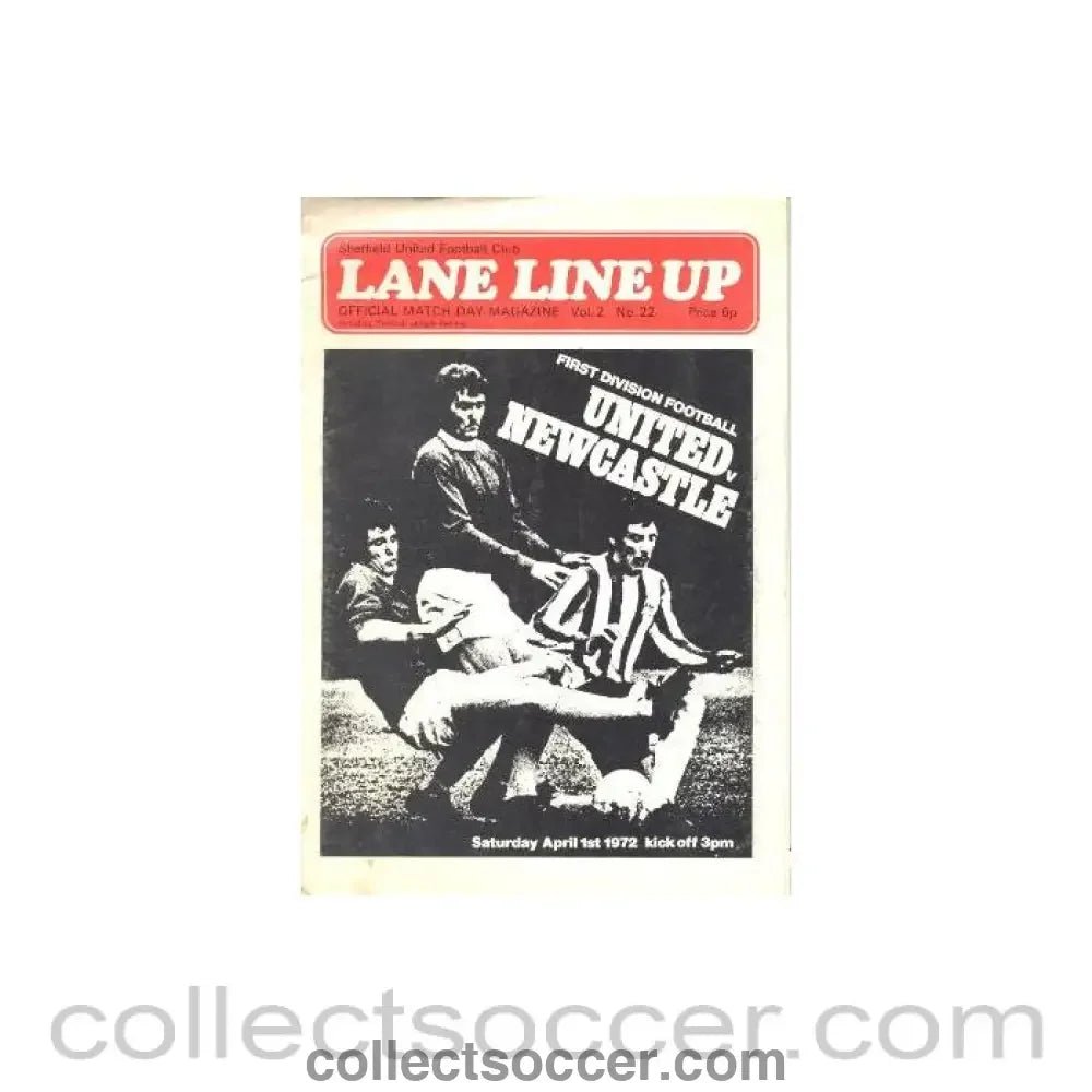 1972 - Sheffield United v Newcastle United official programme 01/04/1972 Football League - Collect Soccer
