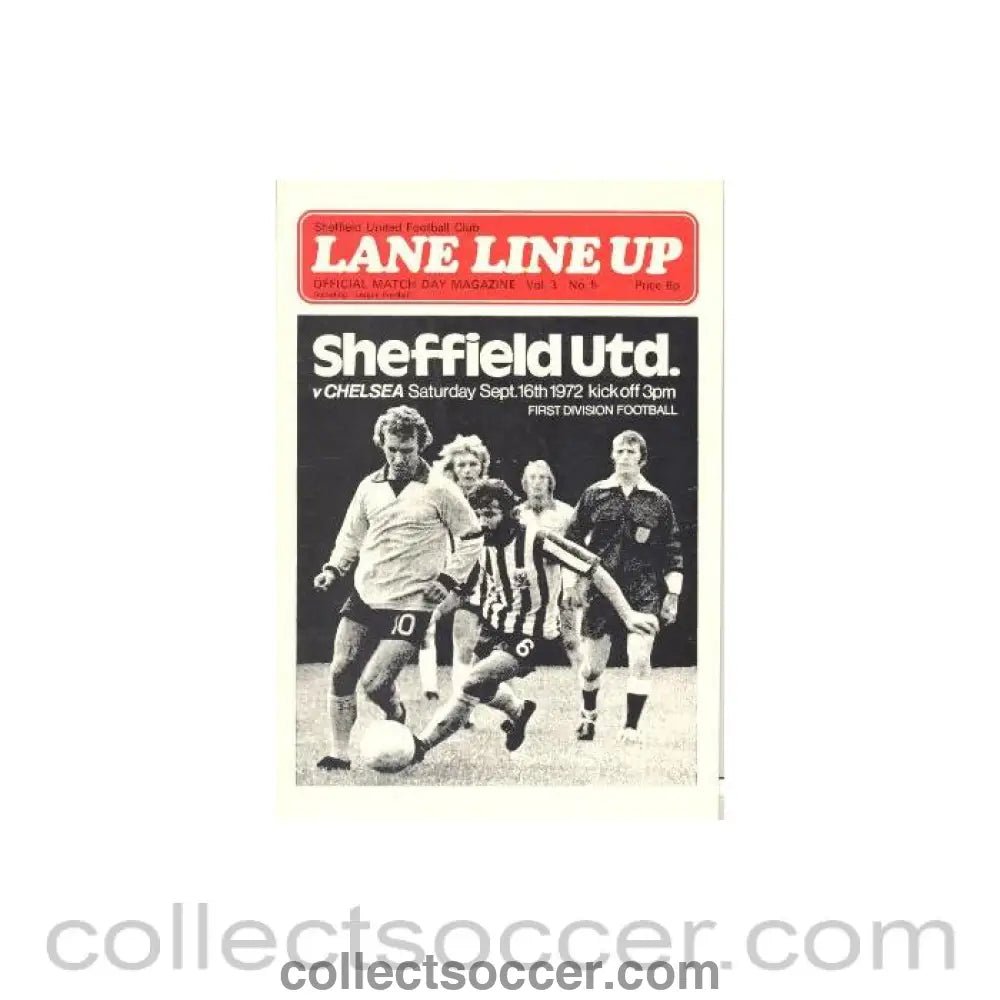 1972 - Sheffield United vChelsea official programme 16/09/1972 - Collect Soccer