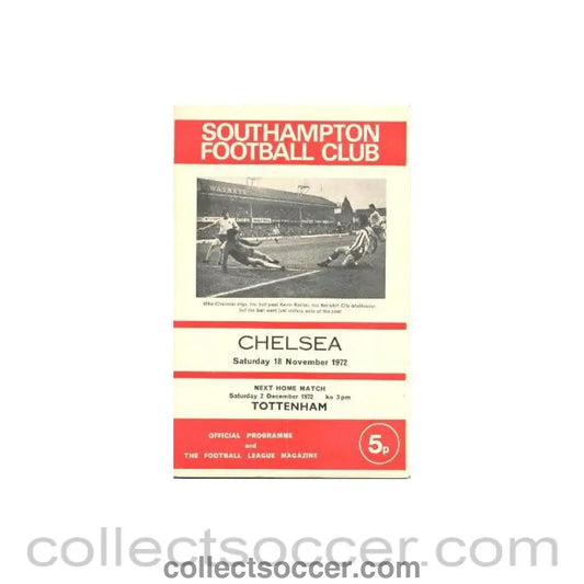 1972 - Southampton v Chelsea official programme 18/11/1972