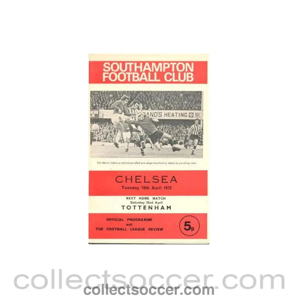 1972 - Southampton vChelsea official programme 18/04/1972