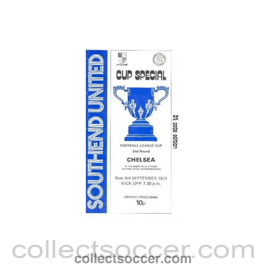 1972 - Southend United vChelsea official programme 06/09/1972
