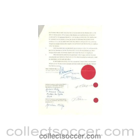 1972 - Walsall Football Club contract of 01/09/1972