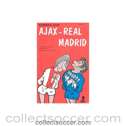 1973 Ajax v Real Madrid official programme 11/04/1973 Europa Cup - Collect Soccer