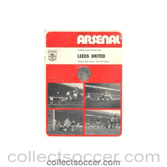 1973 - Arsenal v Leeds official programme 28/08/1973