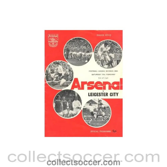1973 - Arsenal v Leicester official programme 17/02/1973 League