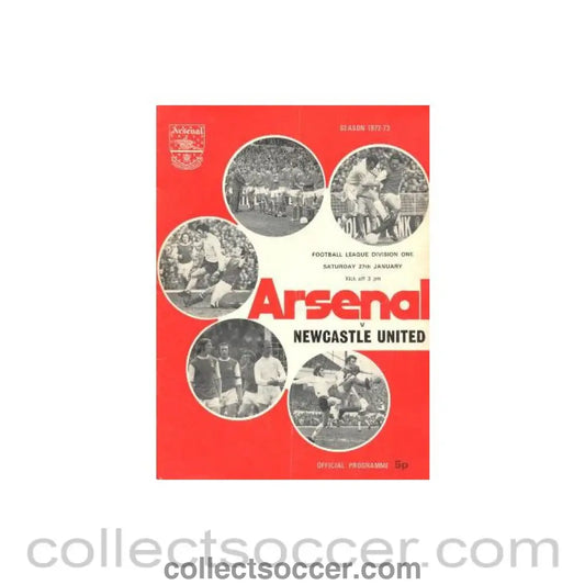 1973 - Arsenal v Newcastle United official programme 27/01/1973