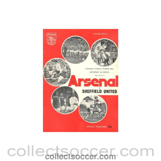 1973 - Arsenal v Sheffield United official programme 03/03/1973