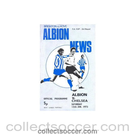 1973 - Brighton & Hove Albion vChelsea official programme 13/01/1973
