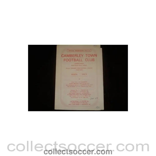 1973 - Camberley Town v Sucy, France official programme of Season 1973-1974, Semi-Professional International - Collect Soccer