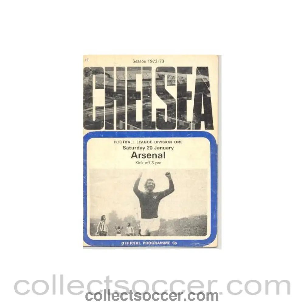 1973 - Chelsea v Arsenal official programme 20/01/1973 - Collect Soccer