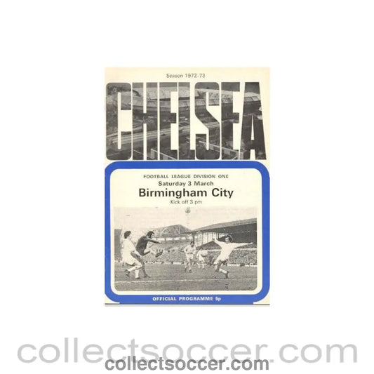 1973 - Chelsea v Birmingham City official programme 03/03/1973