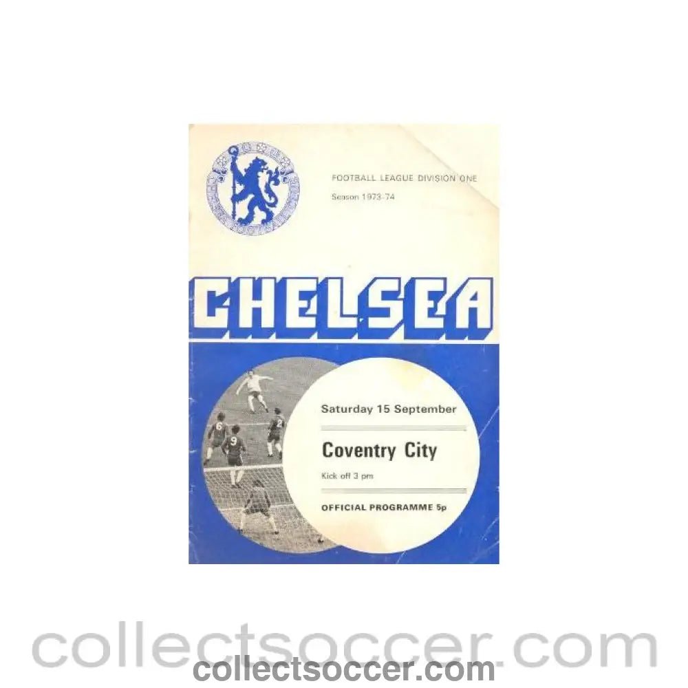 1973 - Chelsea v Coventry City official programme 15/09/1973 - Collect Soccer