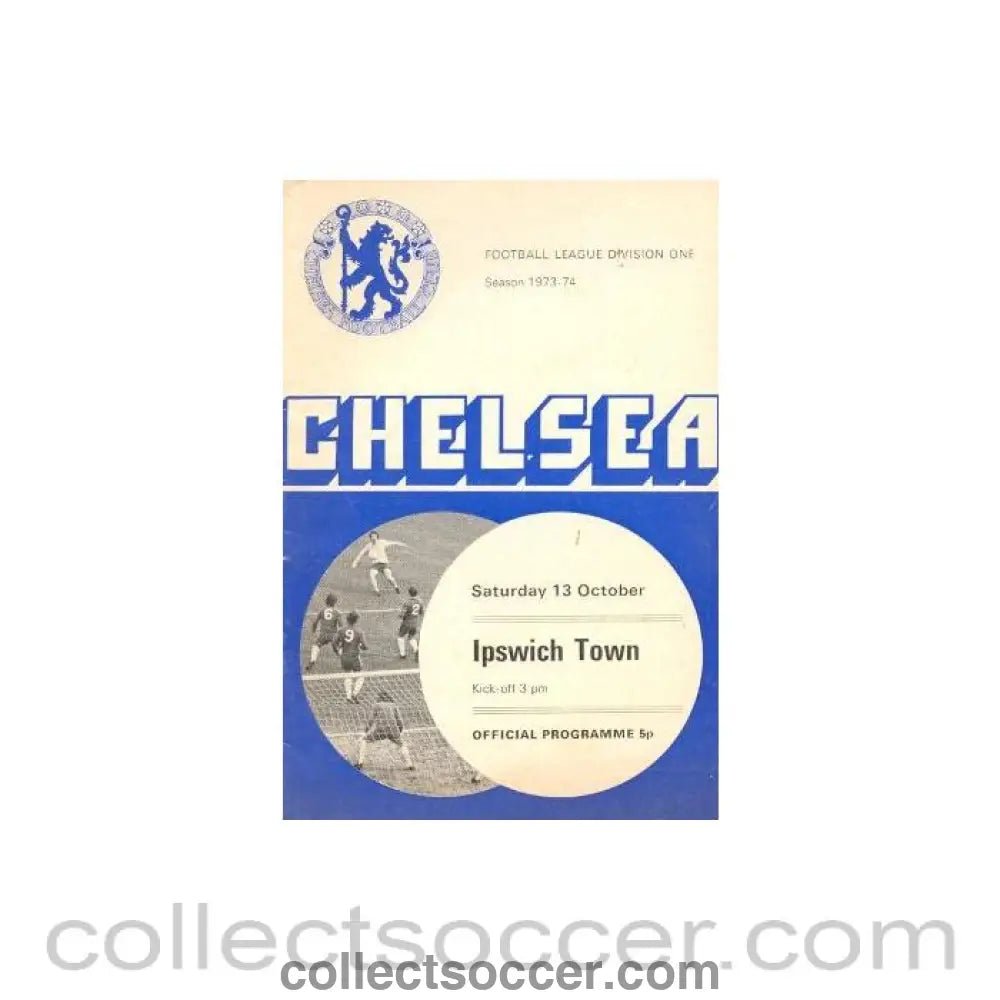 1973 - Chelsea v Ipswich Town official programme 13/10/1973 - Collect Soccer