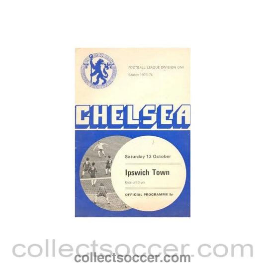 1973 - Chelsea v Ipswich Town official programme 13/10/1973
