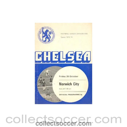 1973 - Chelsea v Norwich City official programme 26/10/1973