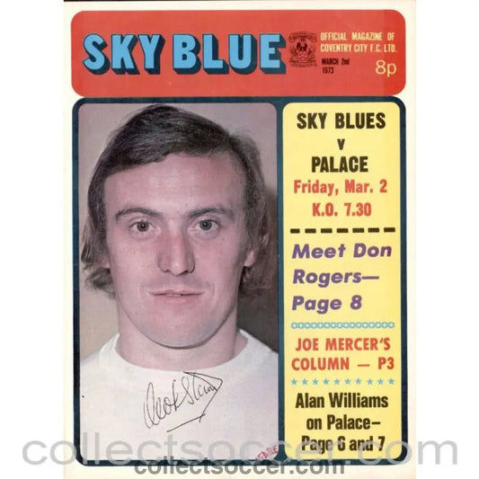 1973 - Coventry City FC v Crystal Palace 2/3/1973 - Collect Soccer