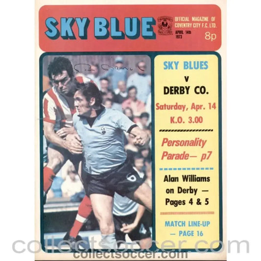 1973 - Coventry City FC v Derby County Programme 14/4/1973 - Collect Soccer