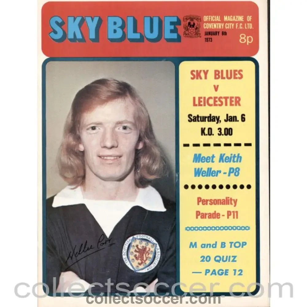 1973 - Coventry City v Leicester City Programme 6/1/1973 - Collect Soccer